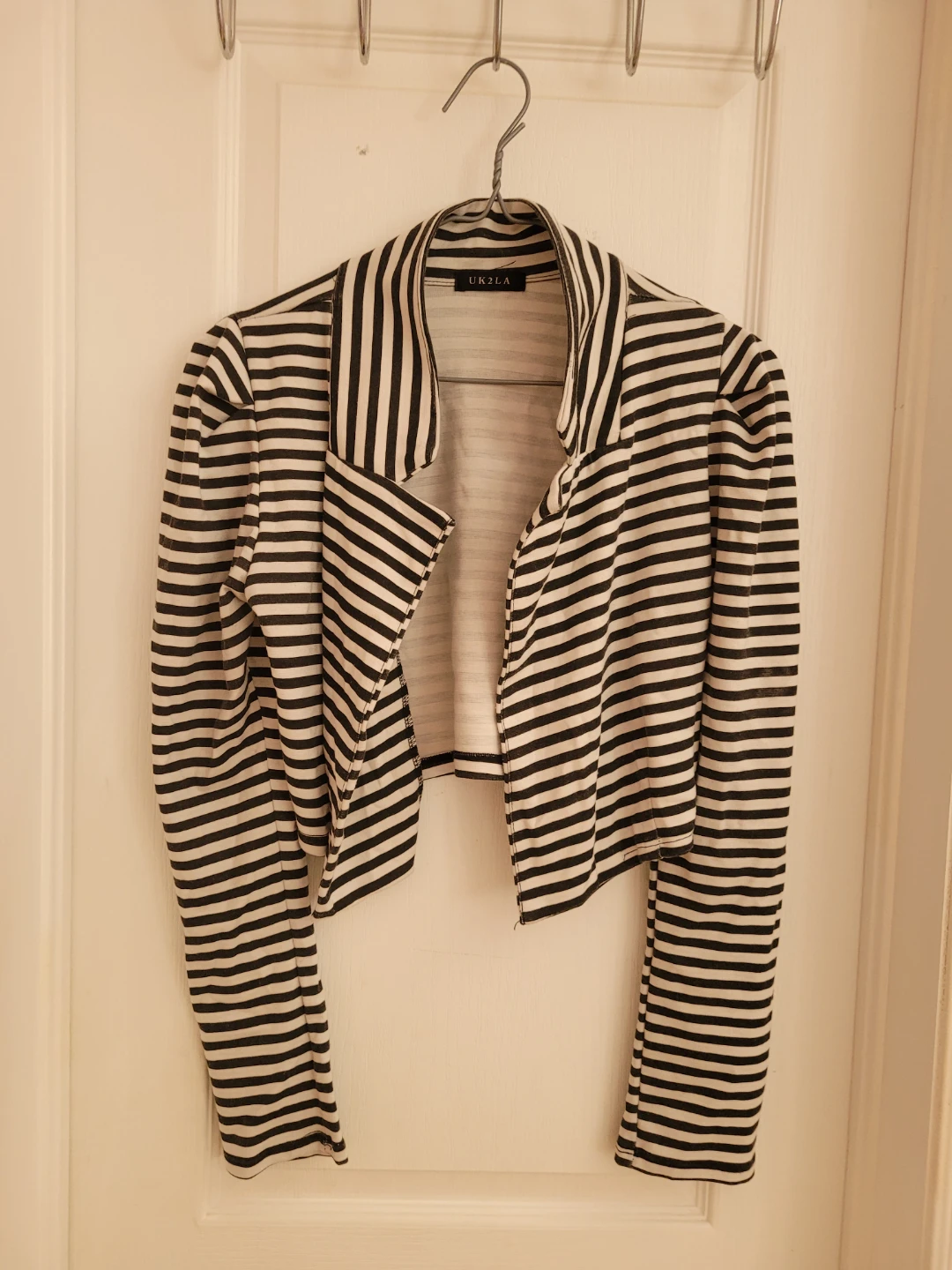 UK2LA Striped Cropped Jacket