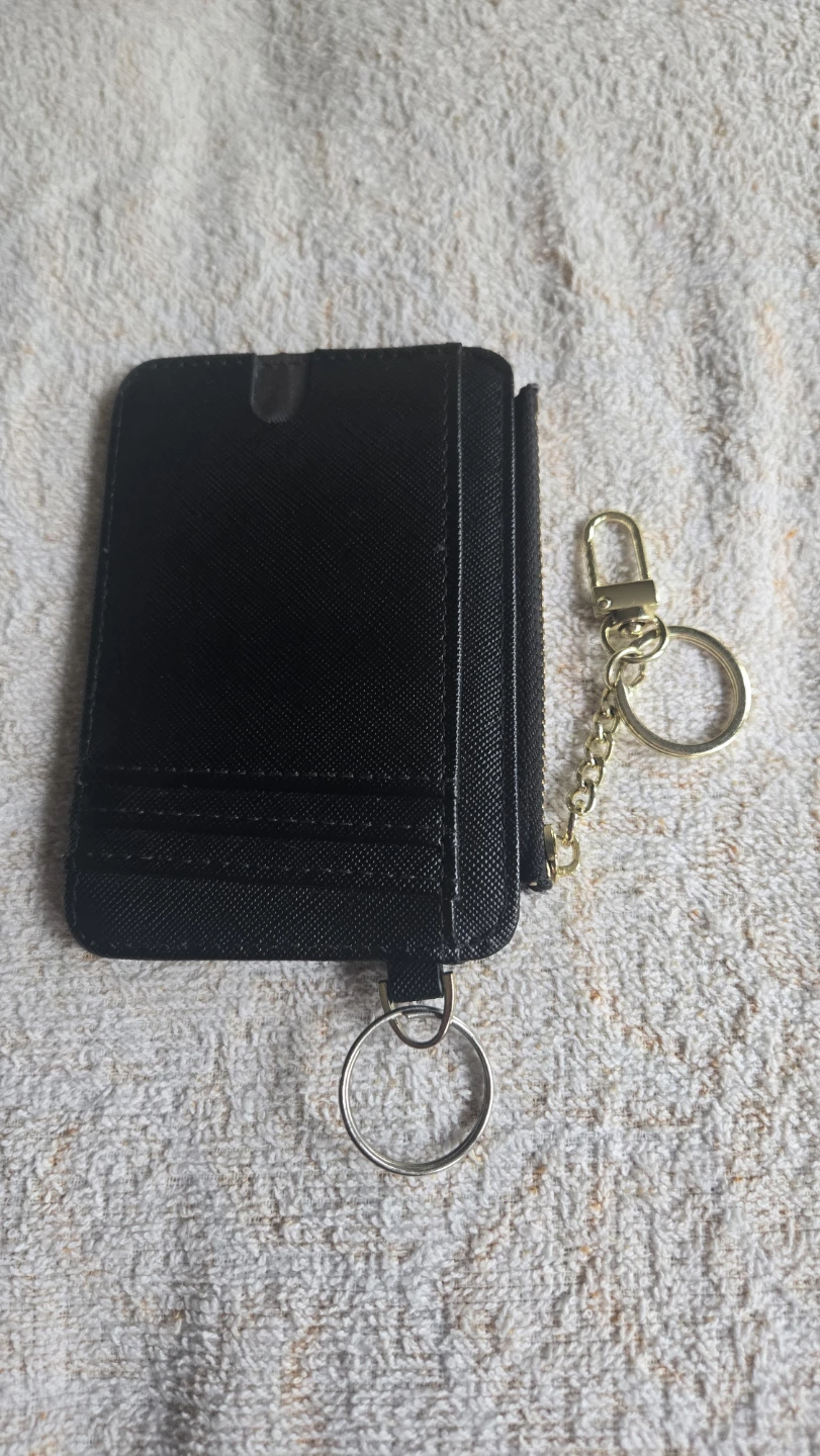 Black Card Holder with Keychain