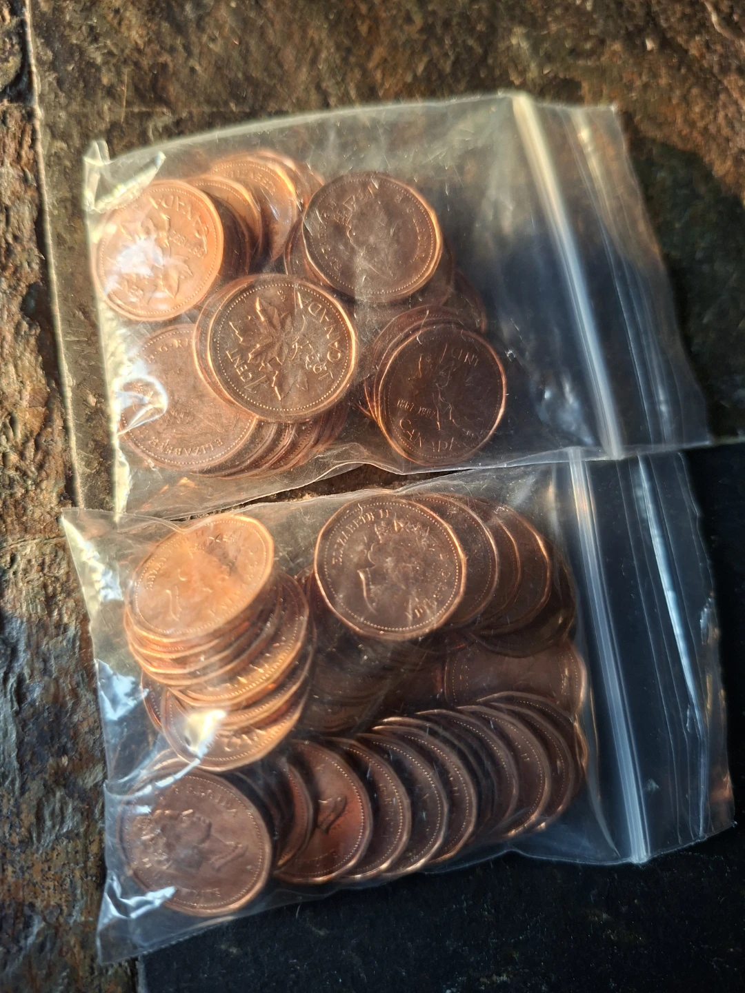 Shiny Copper Canadian Pennies (2 bags)