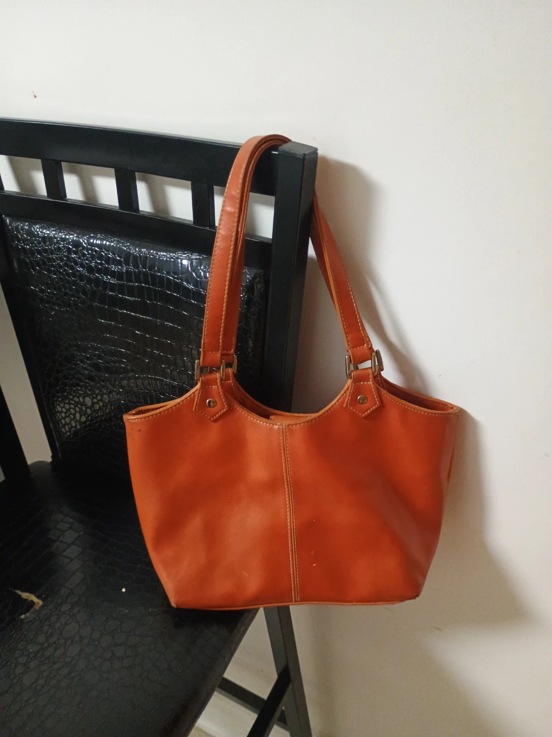 St. John's Bay Orange Leather Handbag with Coin Pouch - photo 2
