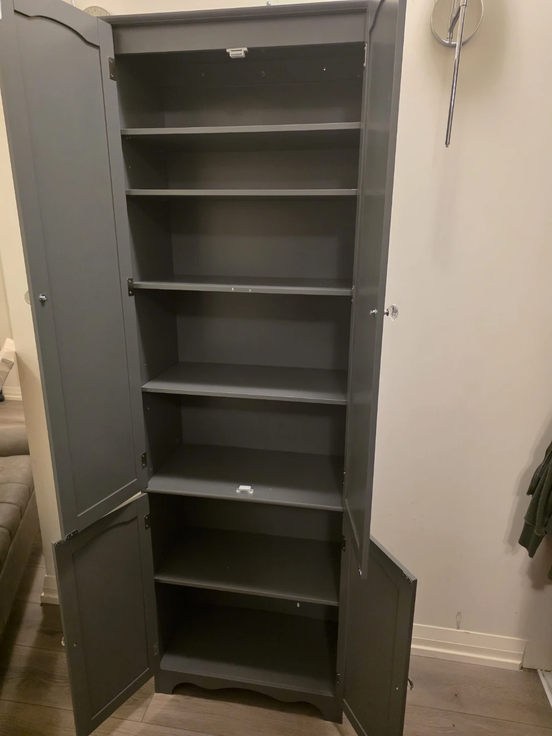 Grey Tall Storage Cabinet - photo 2