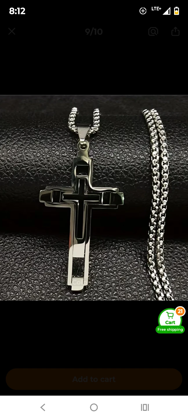 Silver Tone Cross Pendant Necklace