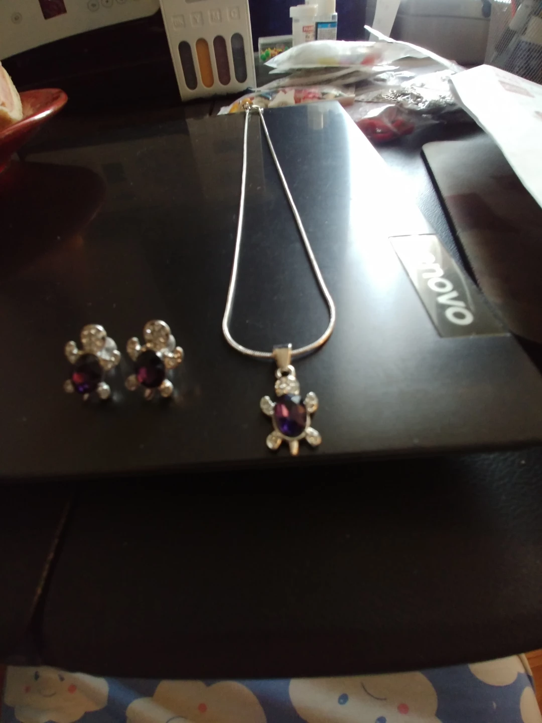 Turtle Necklace and Earrings Set