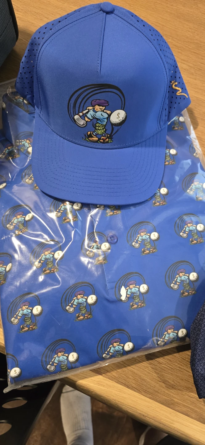 3 XL golf shirts, and 1 hat.  Retail value $270 - photo 3