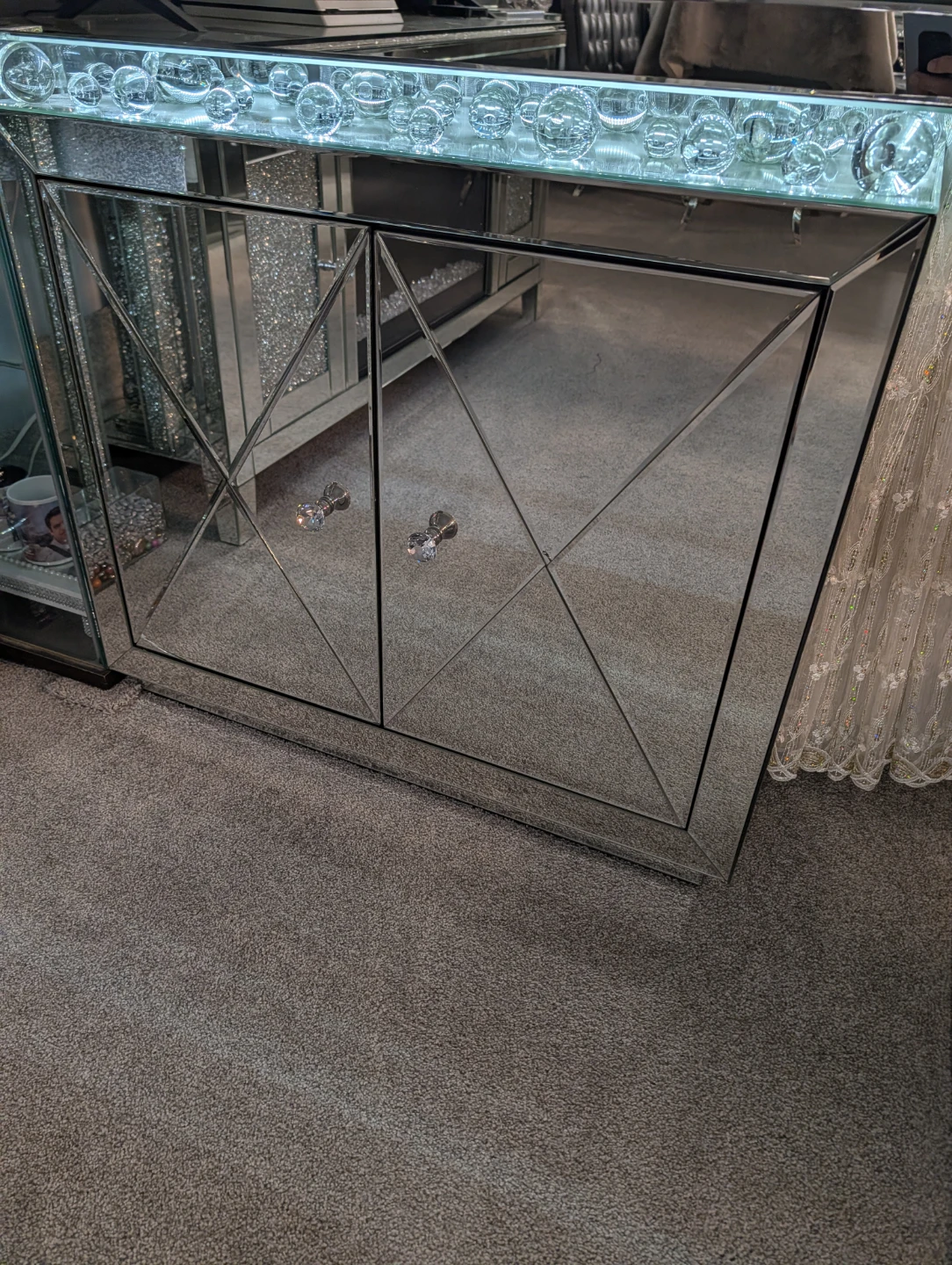 Mirrored Accent Cabinet with LED Lights - photo 3