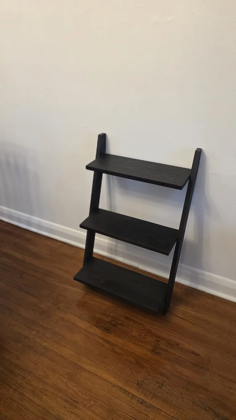 Black 3-Tier Ladder Shelf - photo 2