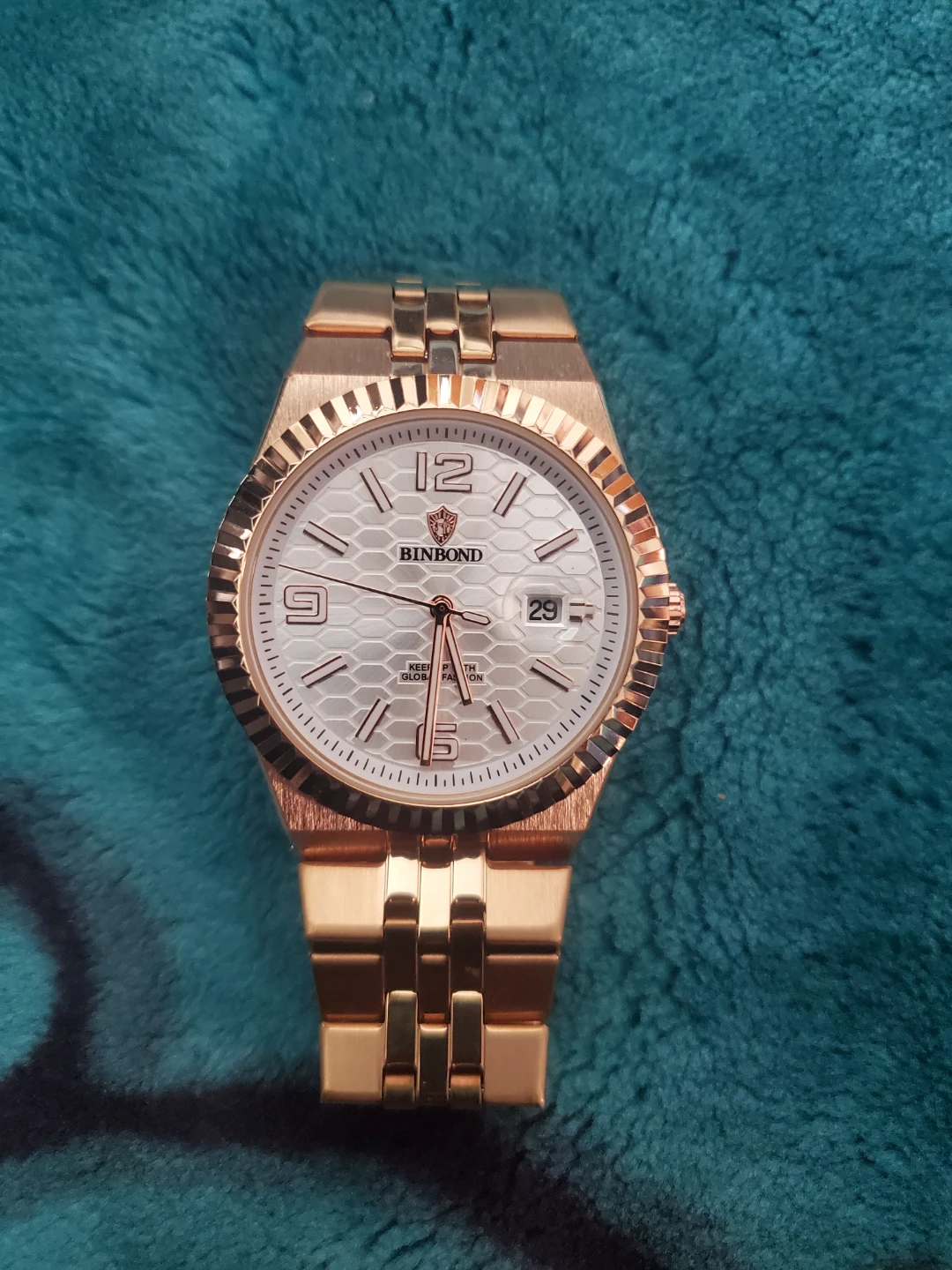 BINBOND Rose Gold Watch with Extra Link