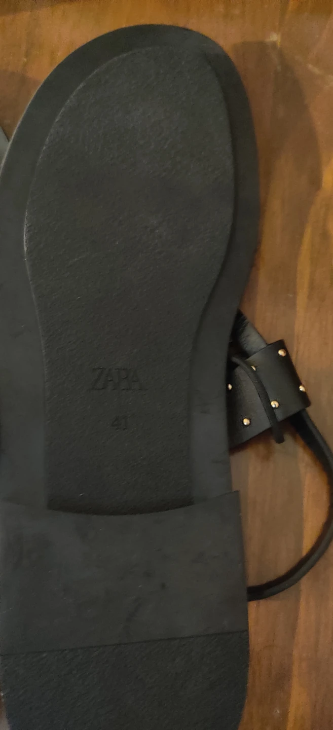 ZARA Black Studded Flat Sandals - photo 4