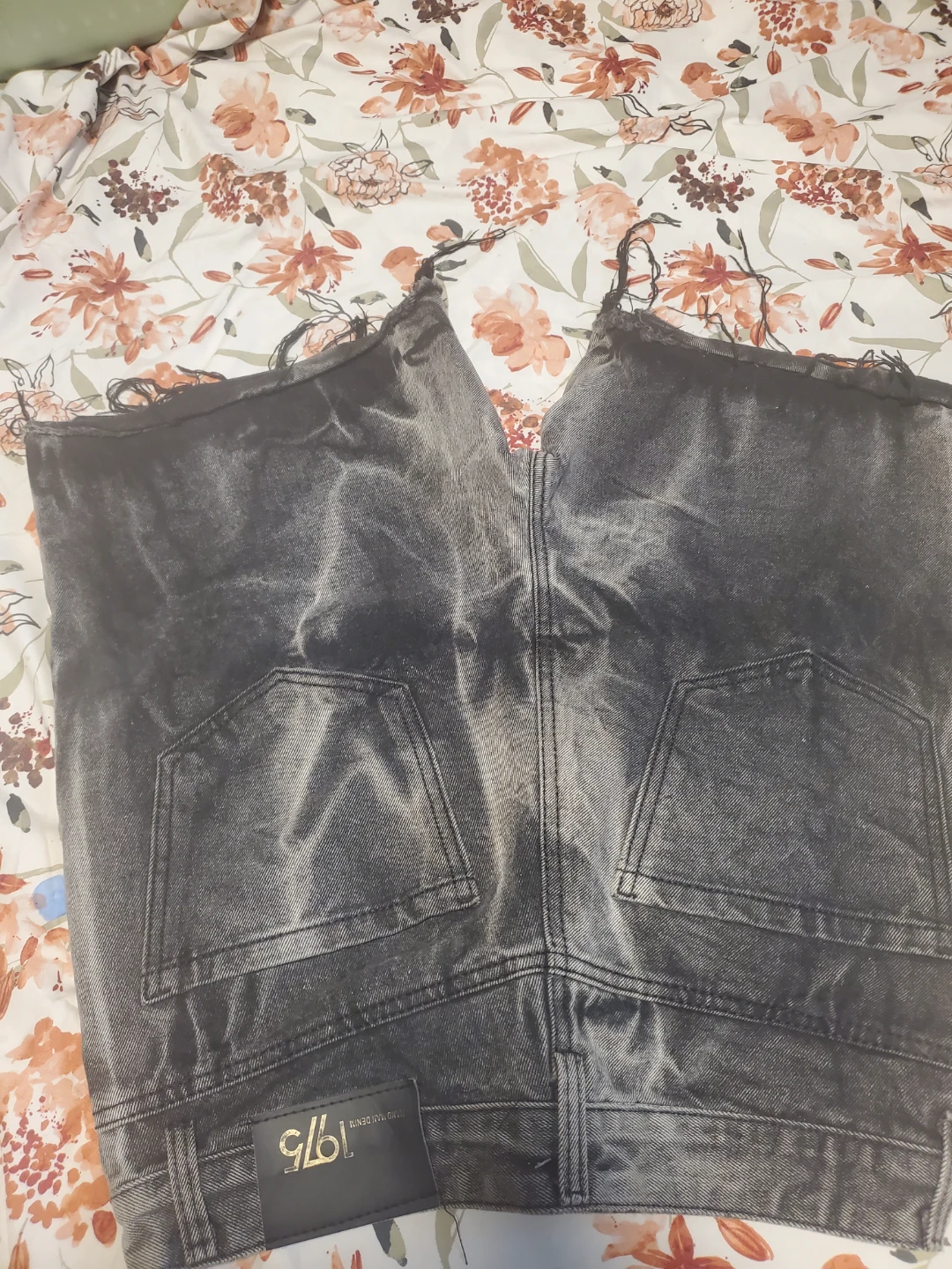Men's Black Distressed Denim Shorts - photo 4