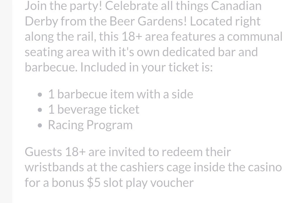 97th Canadian Derby 3 beer gardens tickets - photo 2