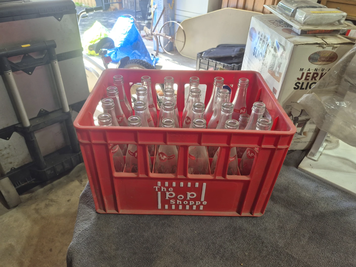 The Pop Shoppe Glass Bottles in Red Crate