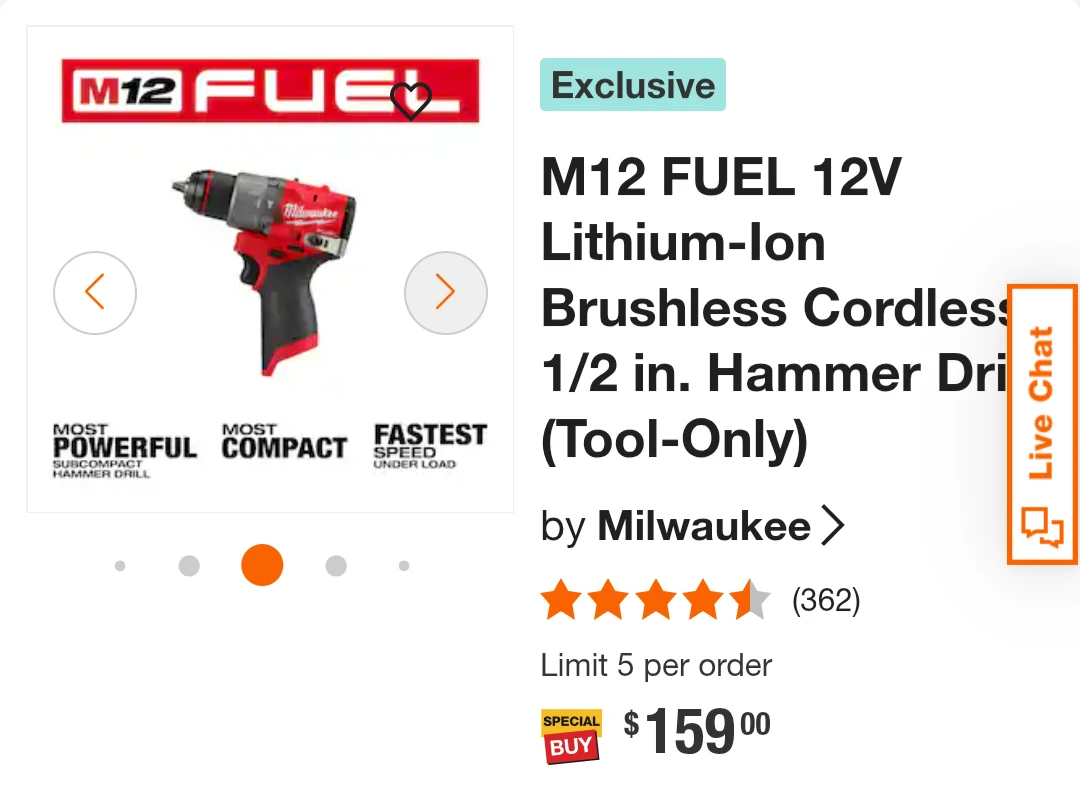 M12 Milwaukee FUEL 1/2" Hammer Drill Combo Kit - photo 2