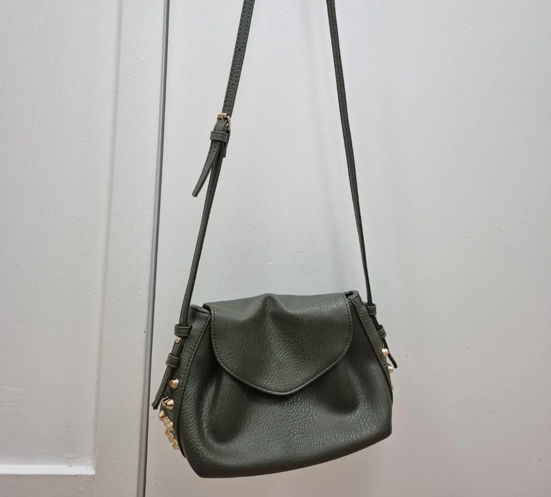 Olive Green Crossbody Purse with Studs