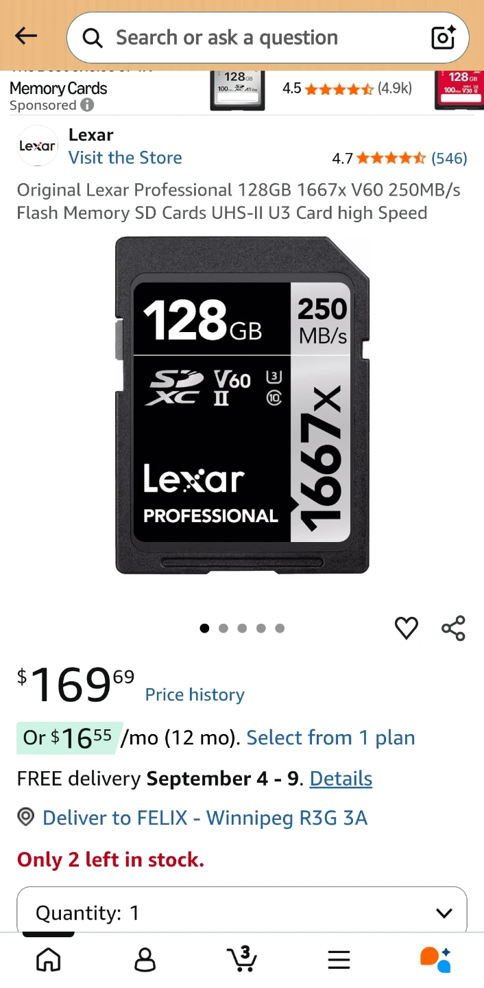 Lexar Professional 128GB SD Card - photo 2