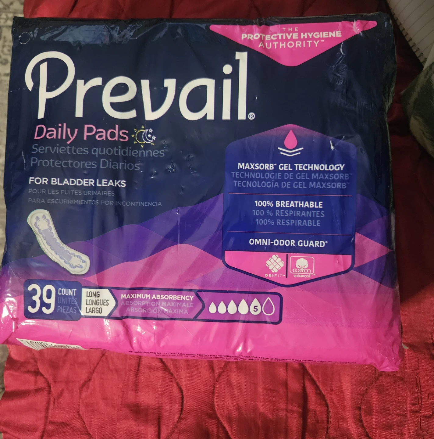 Prevail Daily Pads - Long - 39 Count