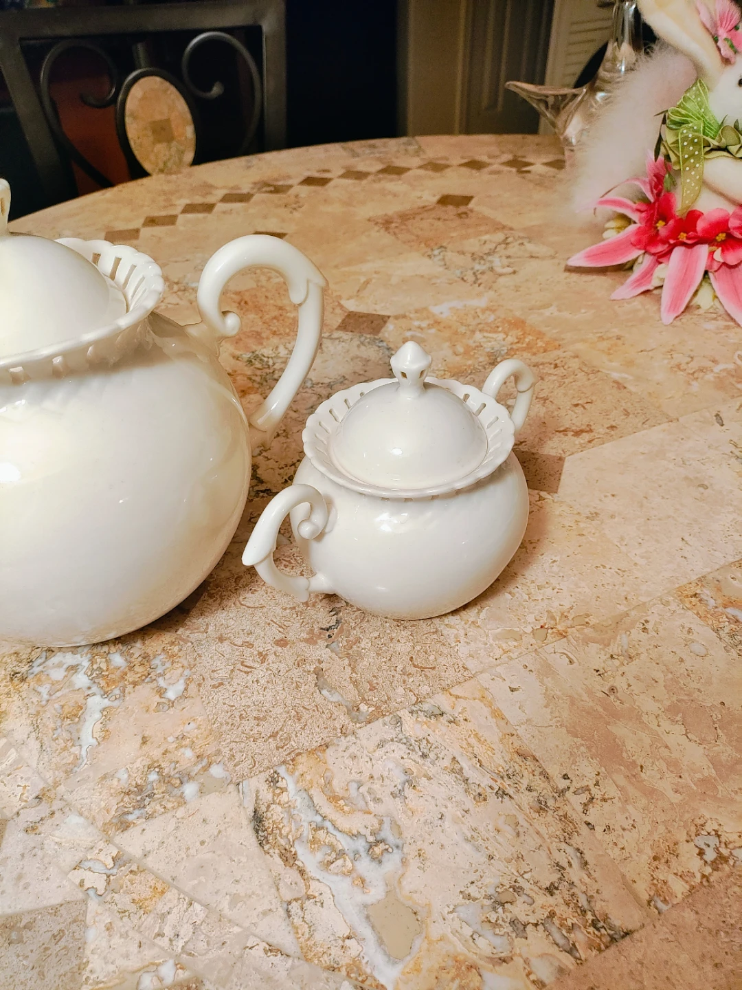 Pepper Tree fine porcelain teapot and Sugar Bowl Set - photo 3