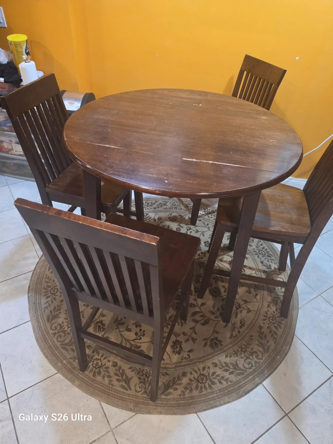 Wooden Dining Table with 4 Chairs - photo 2