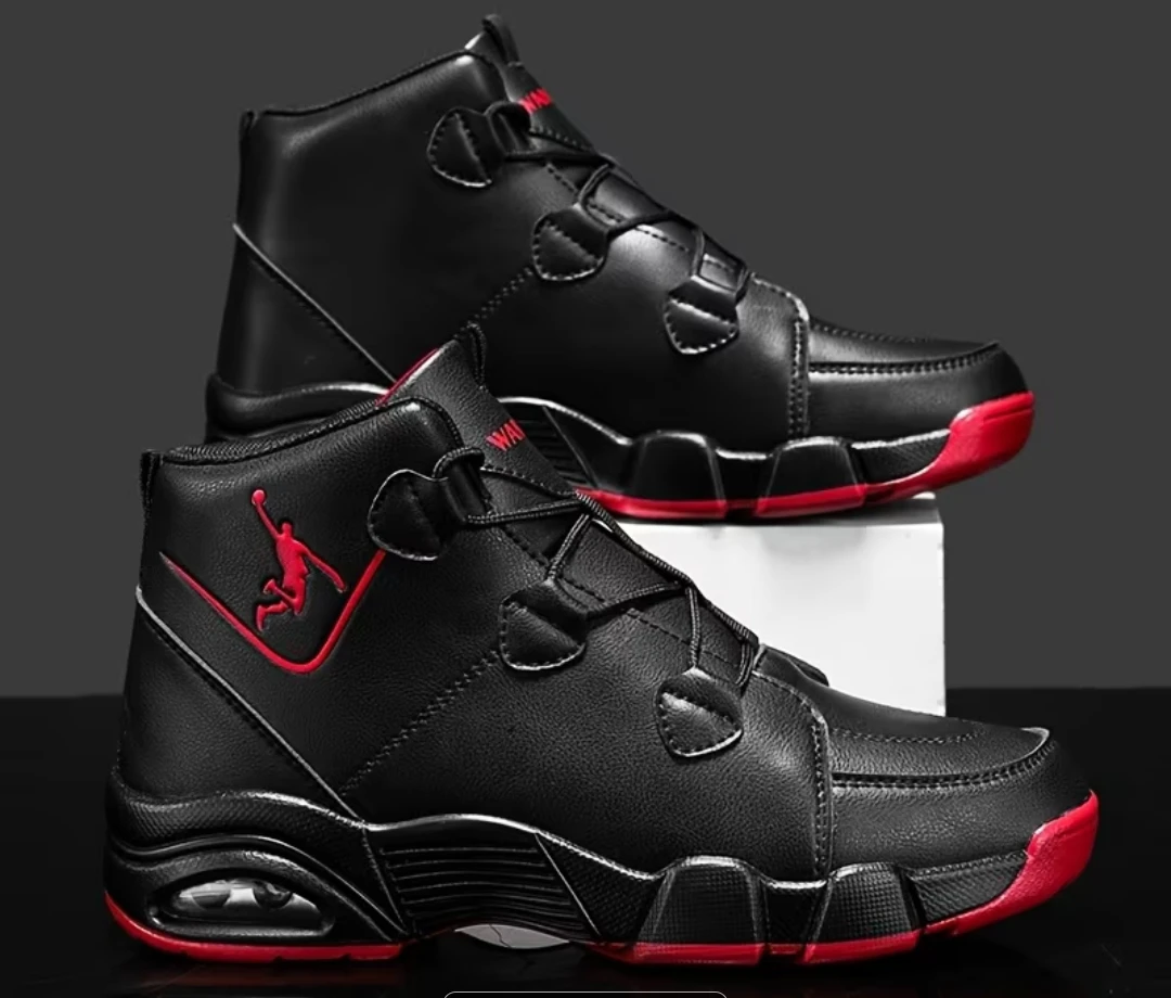 Black WANWEISI High-Top Basketball Shoes