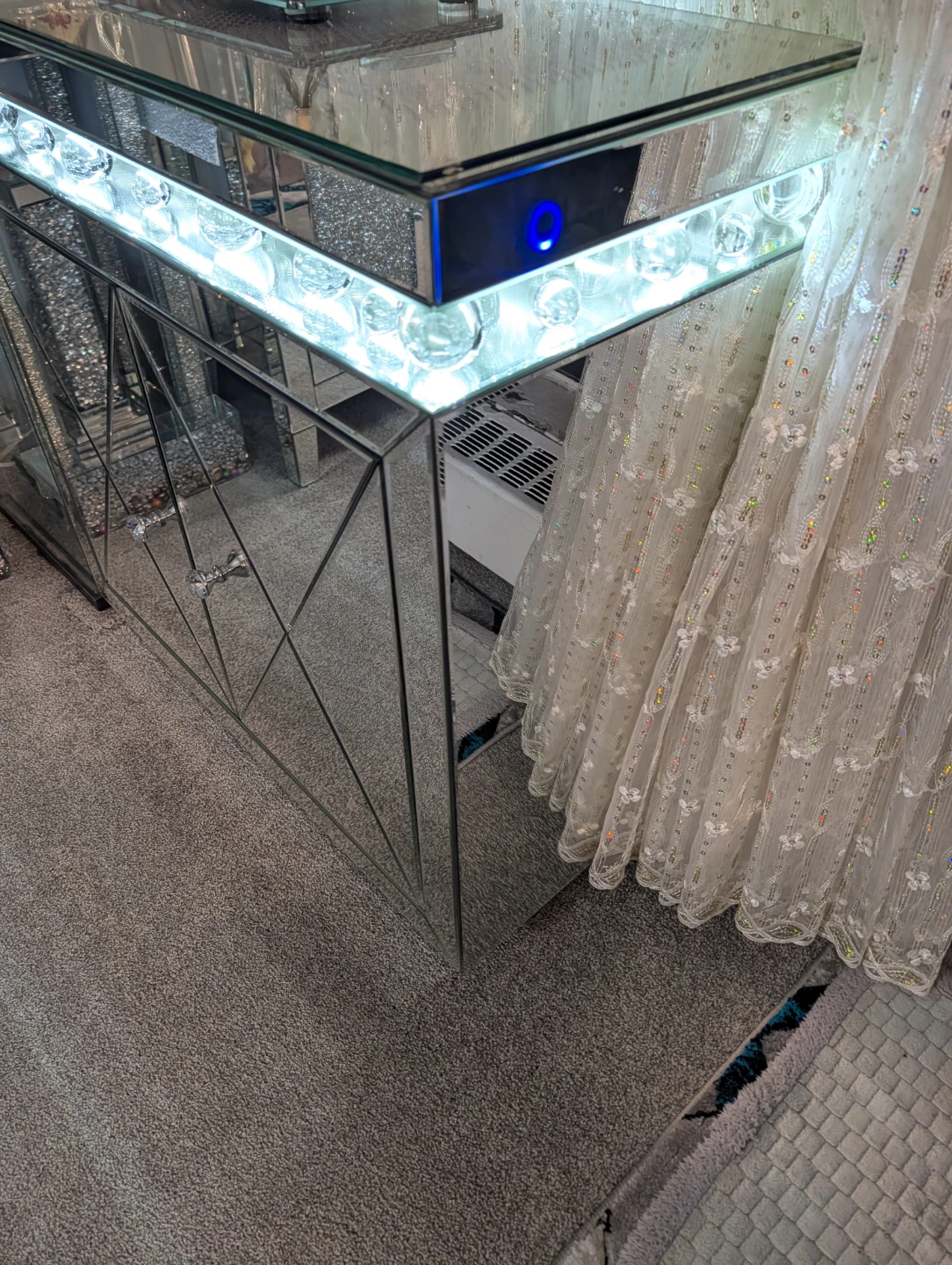 Mirrored Accent Cabinet with LED Lights - photo 5