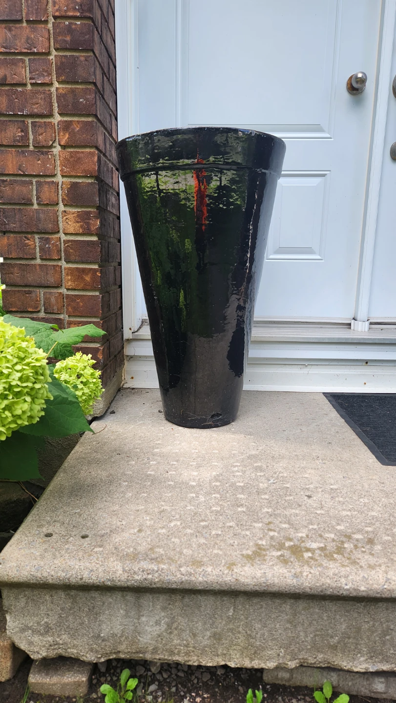 Large Black Glazed Planter Pot - photo 2