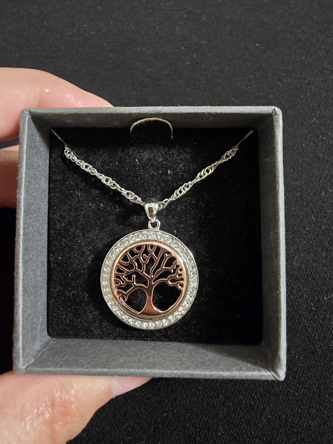 swarovski tree of Life Pendant Necklace with Rhinestones