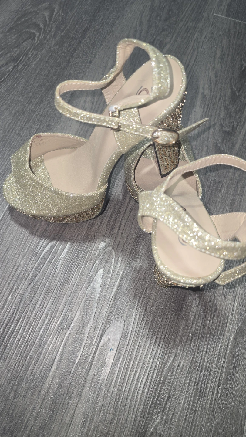 OLIVE Gold Glitter Heels - photo 3