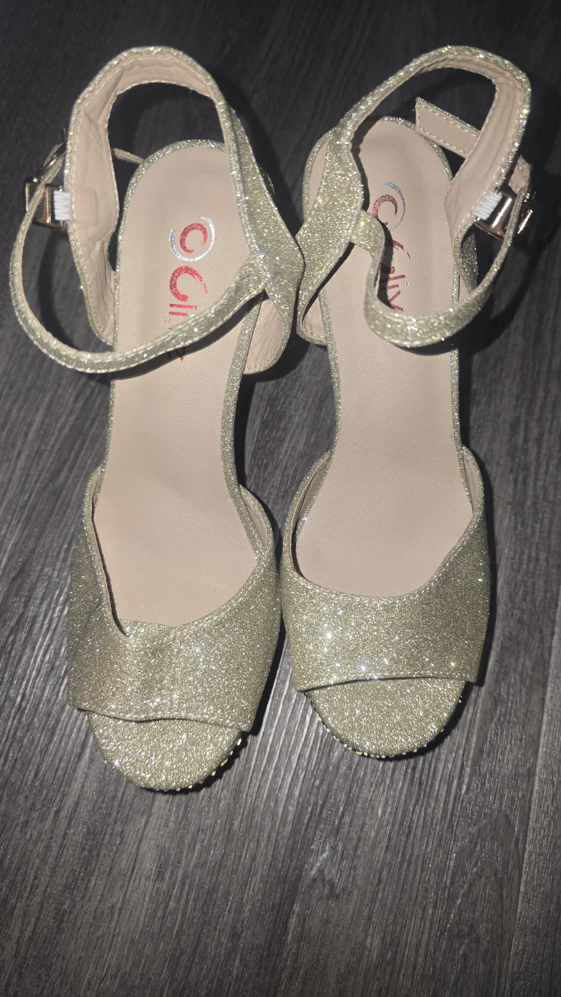 OLIVE Gold Glitter Heels - photo 4
