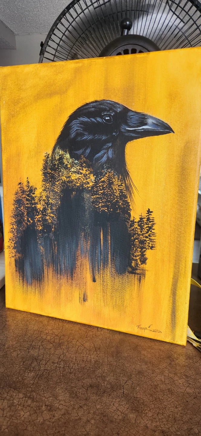 Soul of the woods ... Raven painting