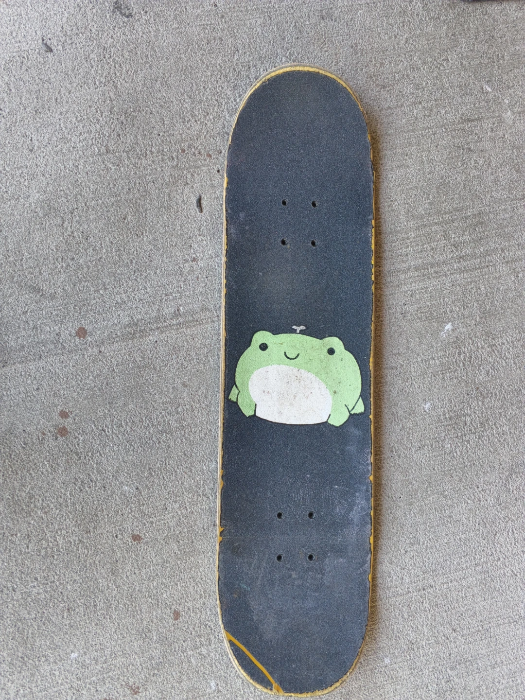 Skateboard Deck with Frog Graphic