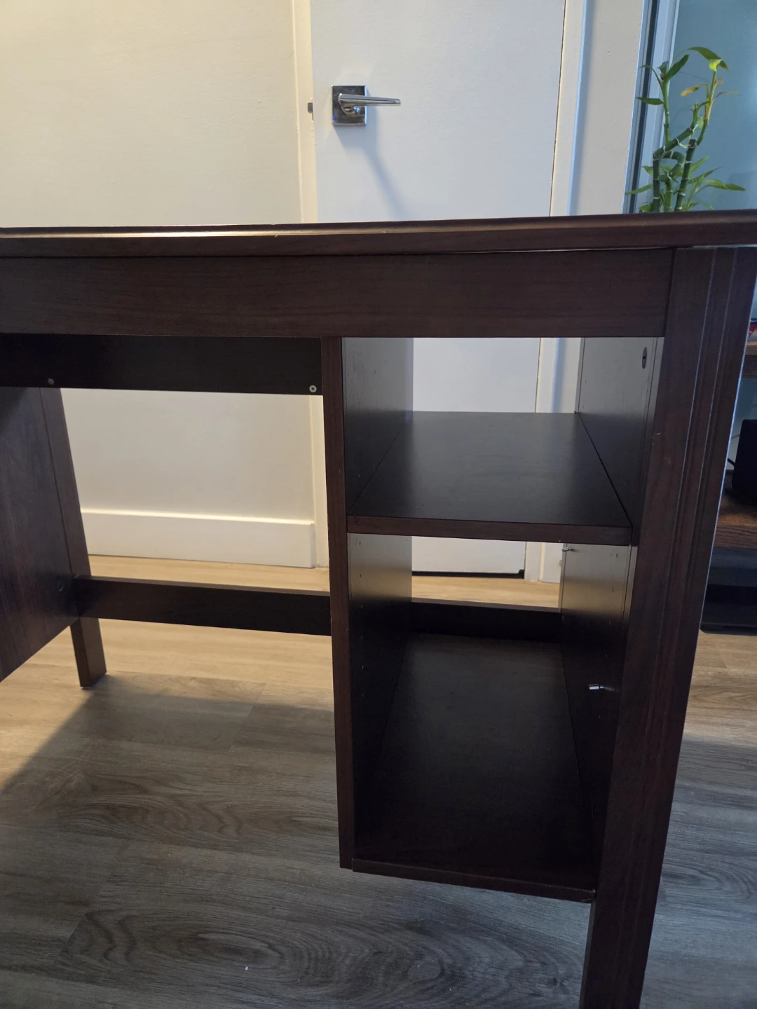 Dark Brown Desk with Shelving - photo 4