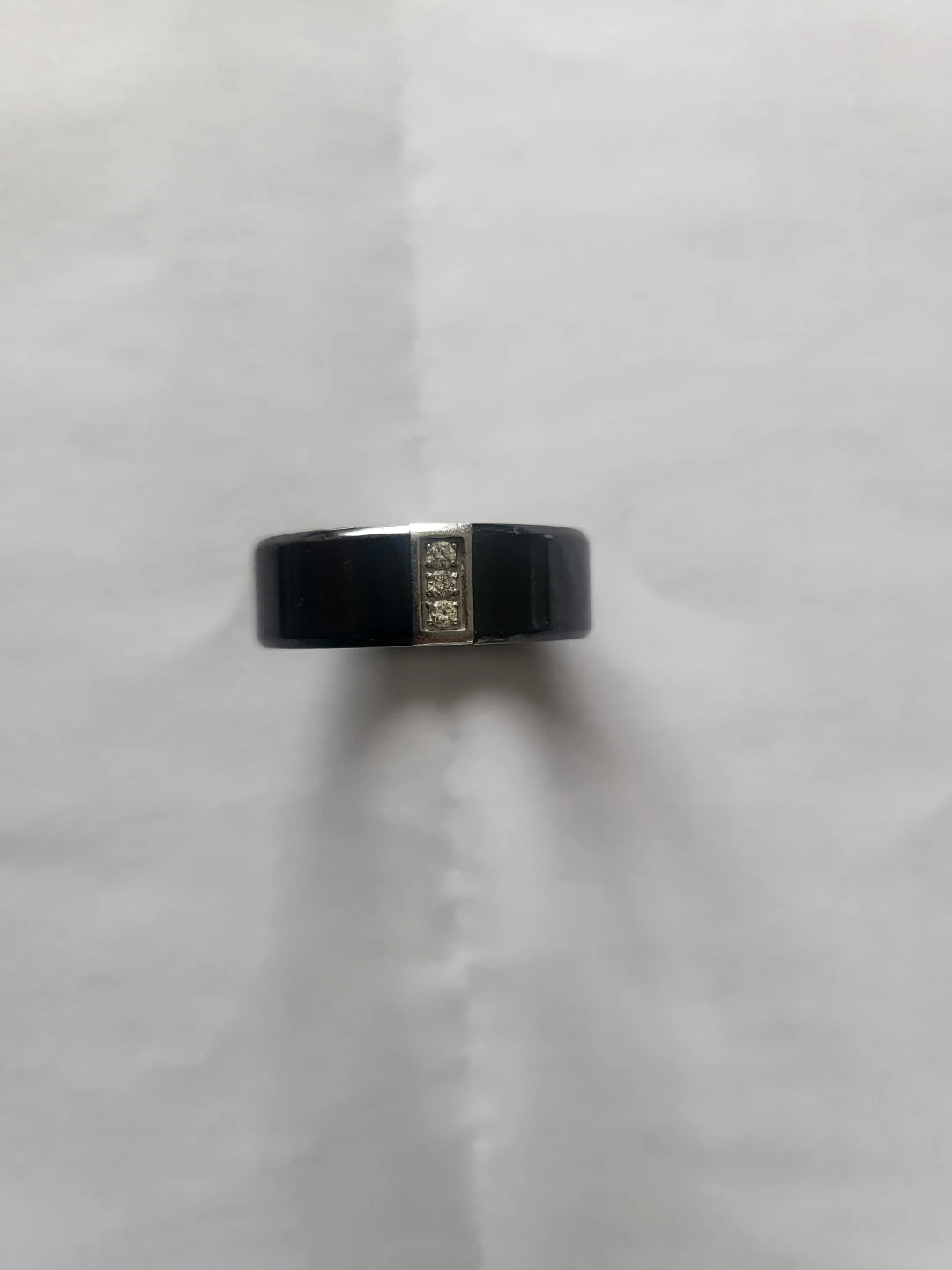 Titanium Mens ring with 3 diamonds. - photo 4