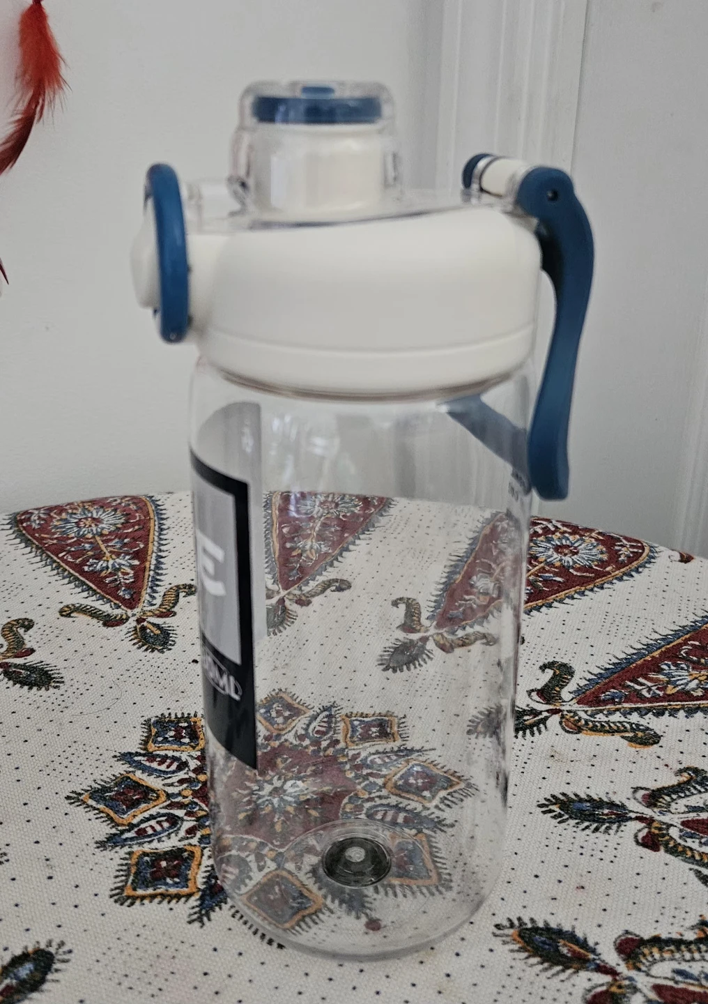 Large Water Bottle with Straw