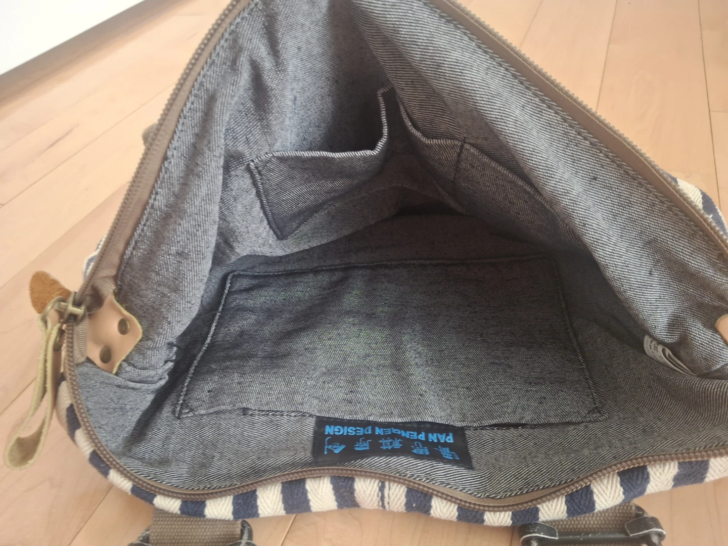 Retro Striped Canvas/leather Shoulder Bag - photo 3