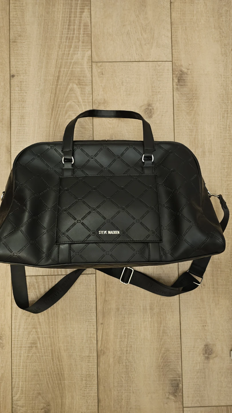 Steve Madden Black Quilted Duffle Bag