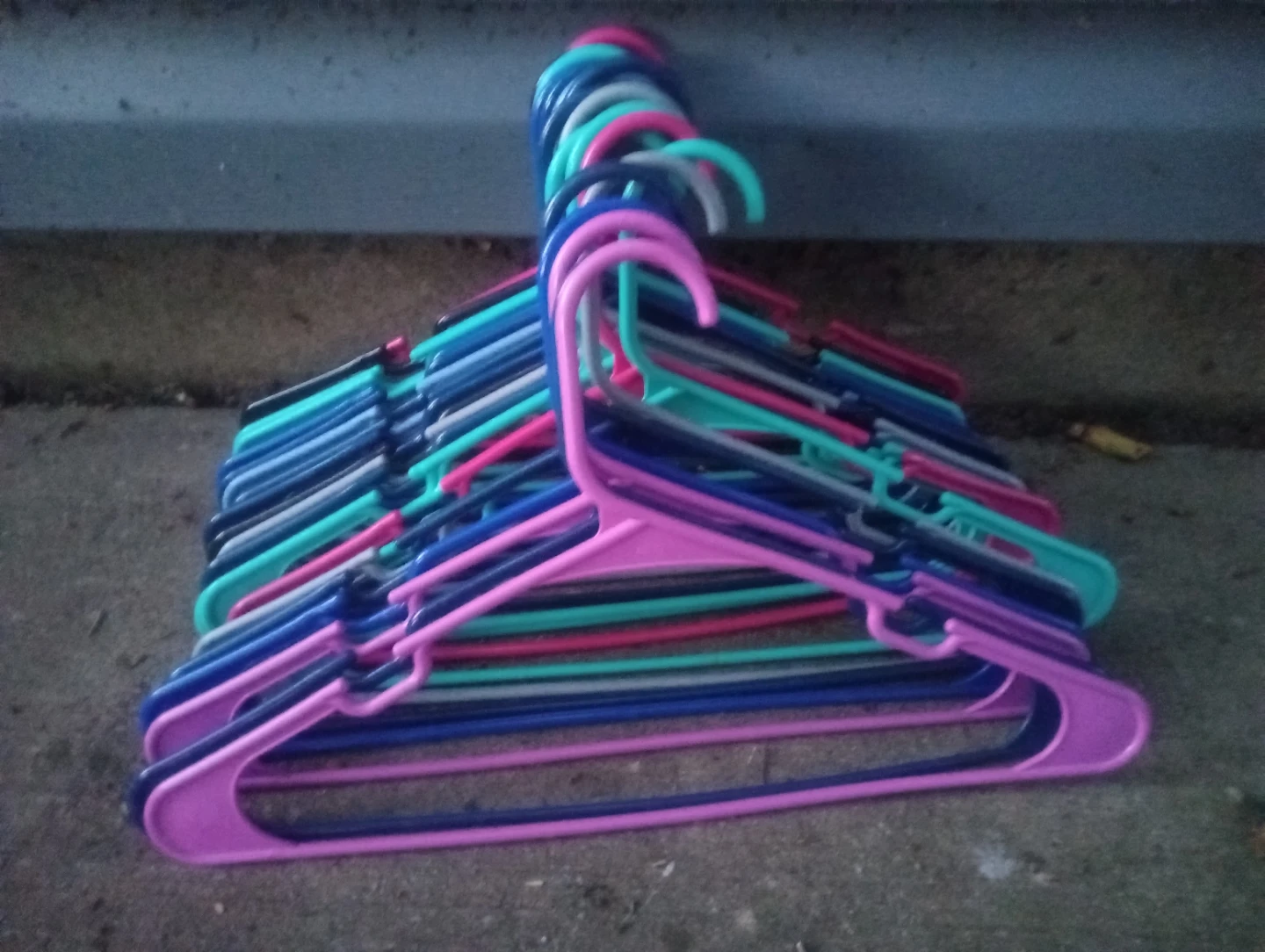 Set of Colorful Plastic Hangers lot of 21