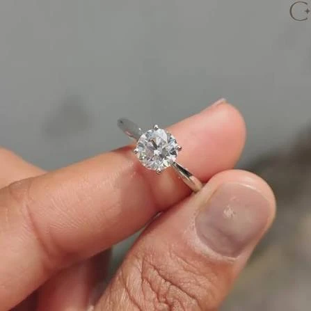 GRA Moissanite Diamond Engagement Ring