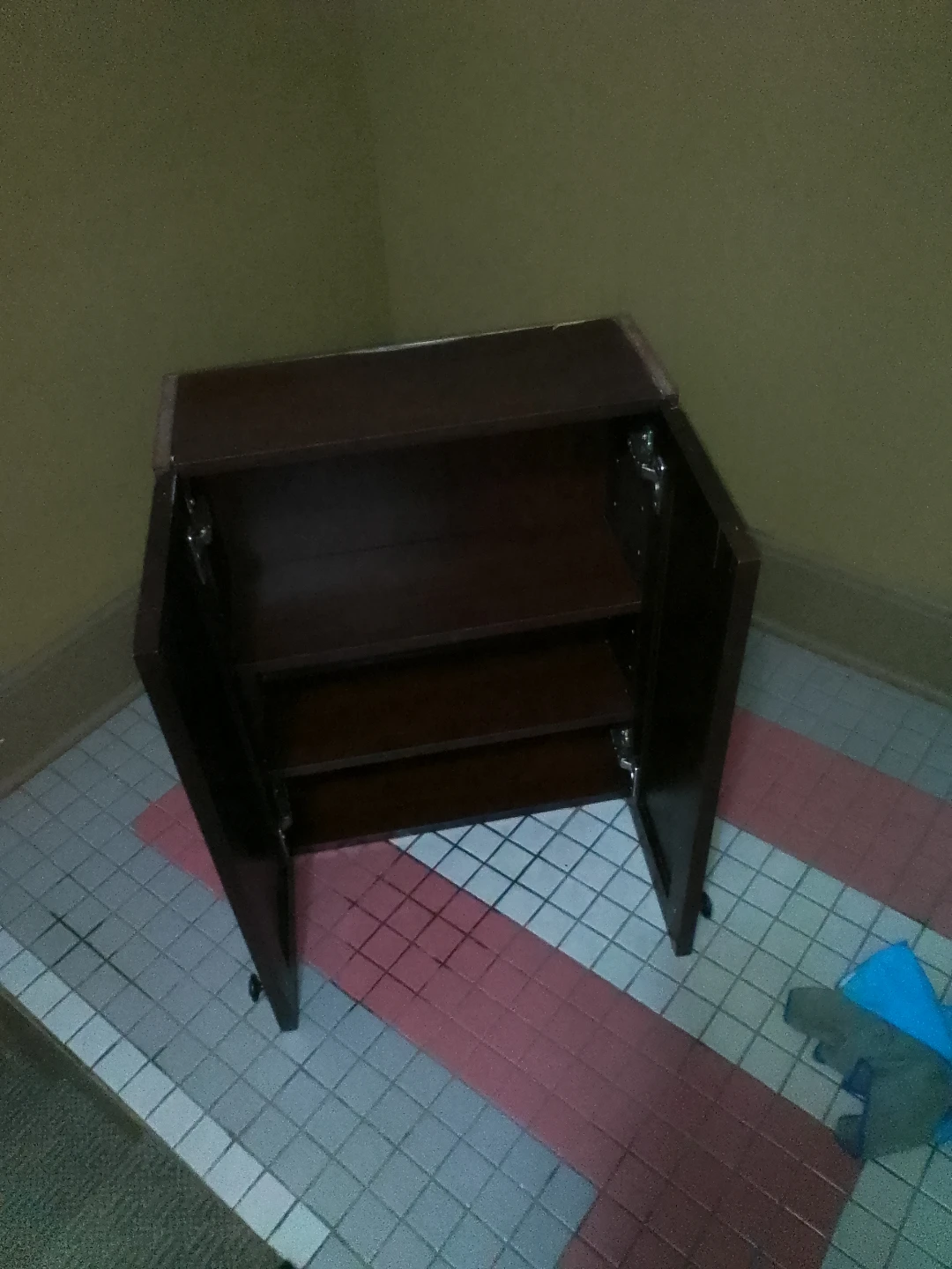 Wooden Cabinet with Two Shelves
