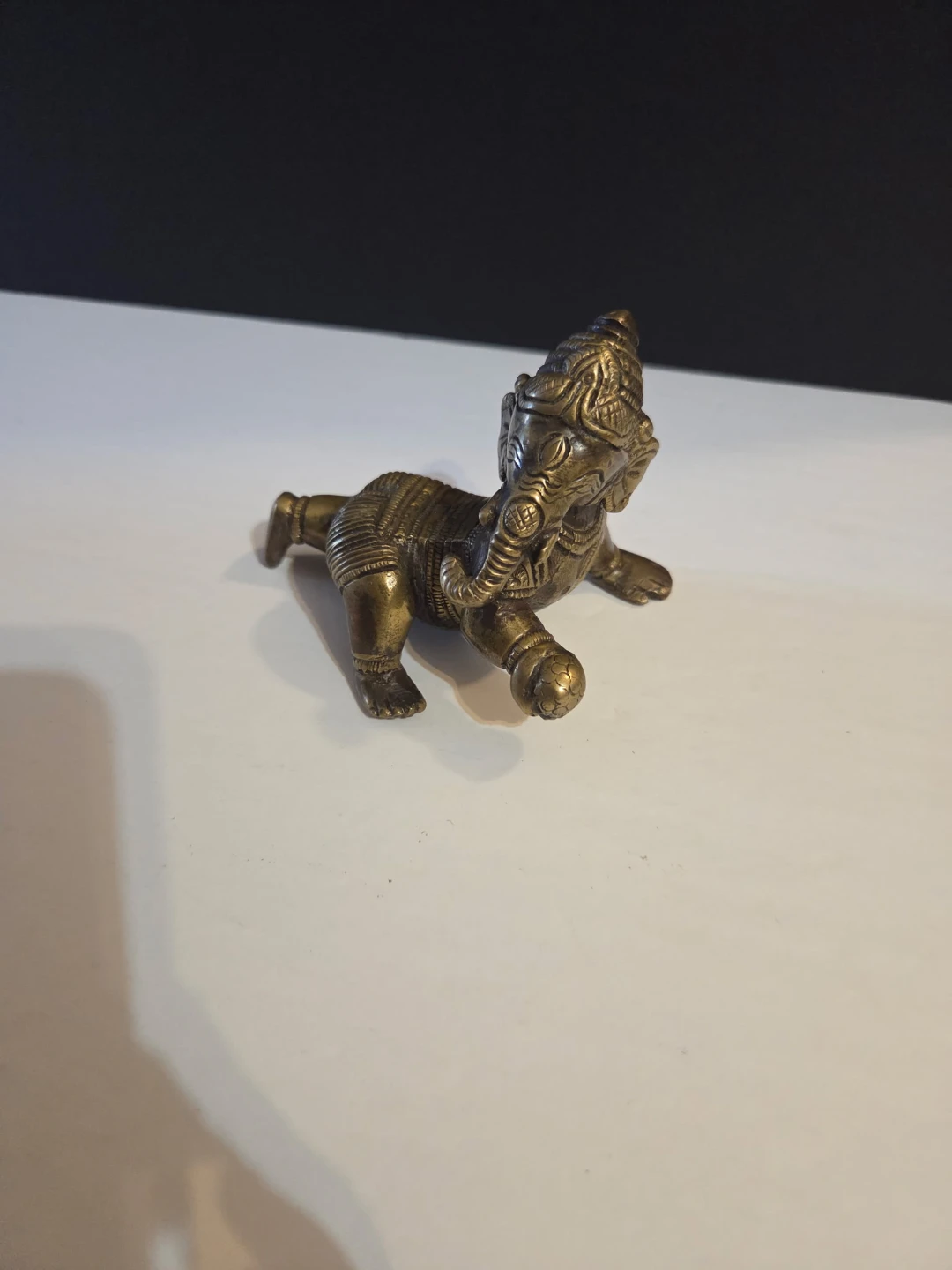 Brass Ganesha, Three Wise Monkeys, Goblet and Bell - photo 2