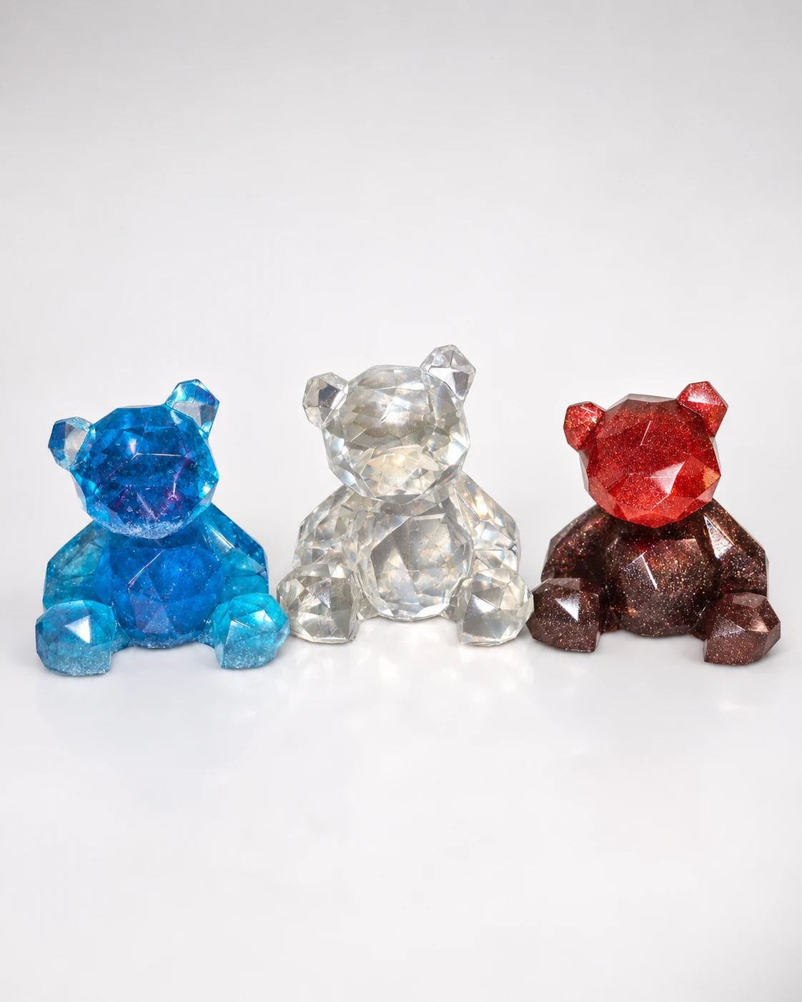 Crystal Diamond Cut Teddy Bear Figurine
