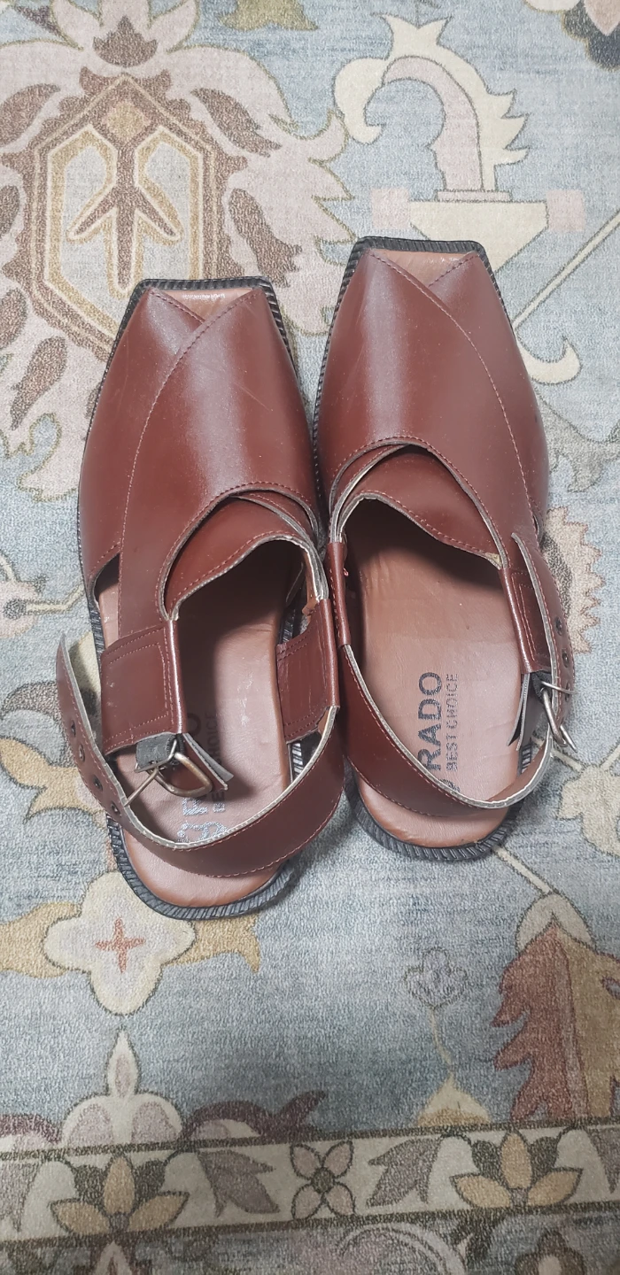 Brown Leather Peshawari Chappal Sandals - photo 2