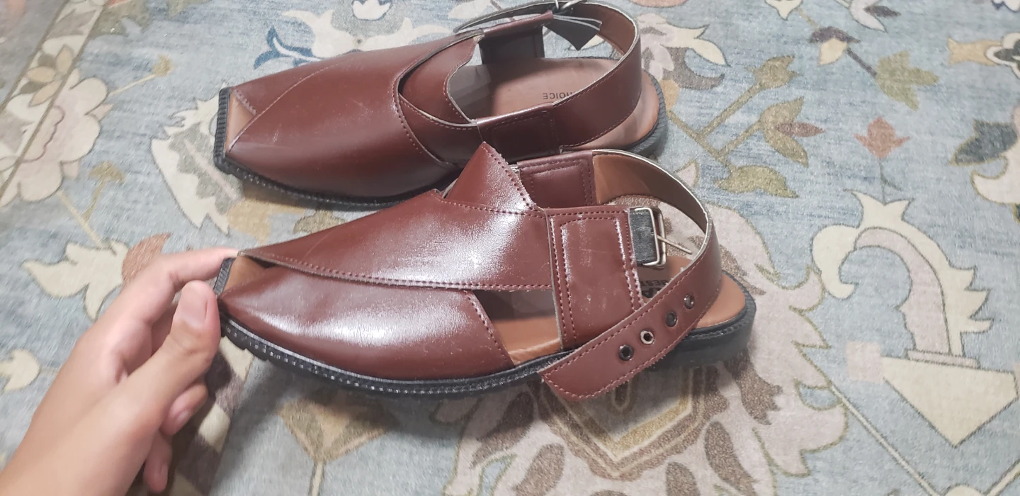 Brown Leather Peshawari Chappal Sandals - photo 3