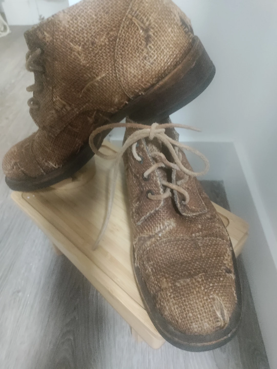 AKETOHN Brown Burlap Lace-Up Boots - photo 5