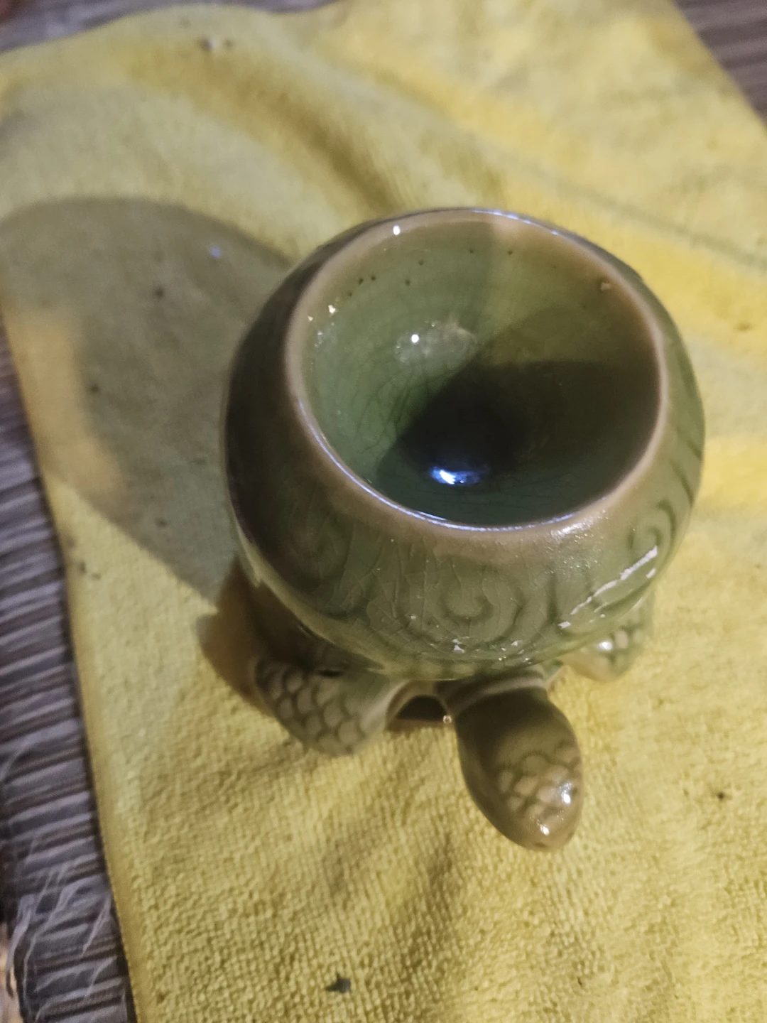 Green Ceramic Turtle Oil Burner - photo 3