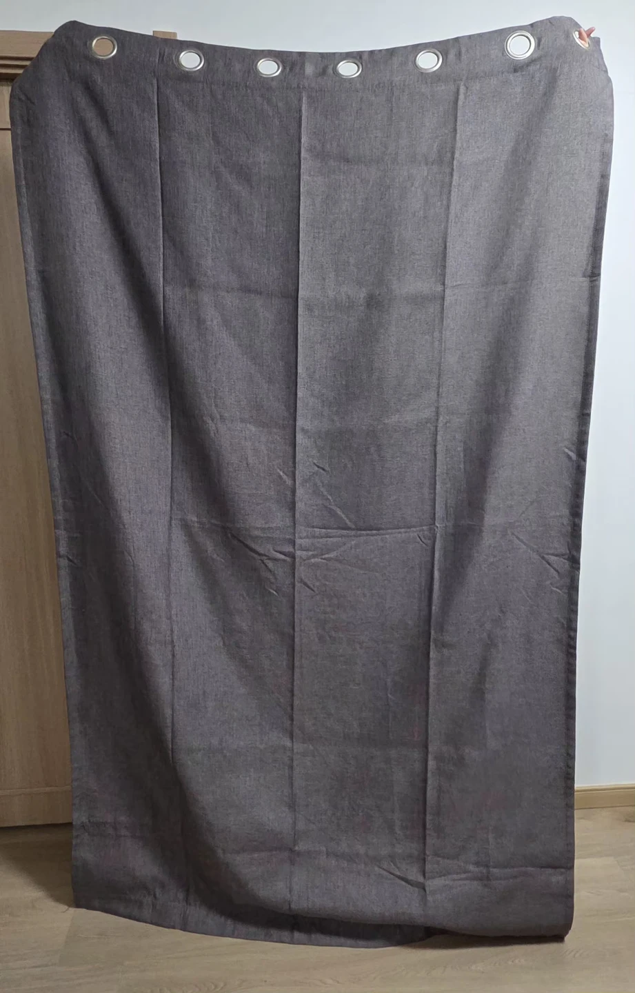 Grey Grommet Curtain