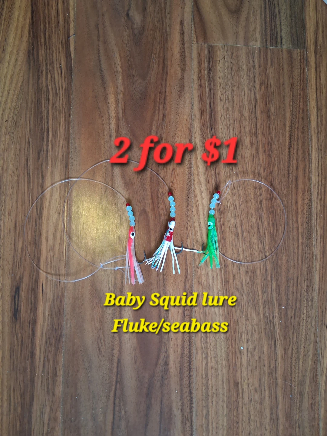 Baby Squid Lures for Fluke/Seabass Fishing
