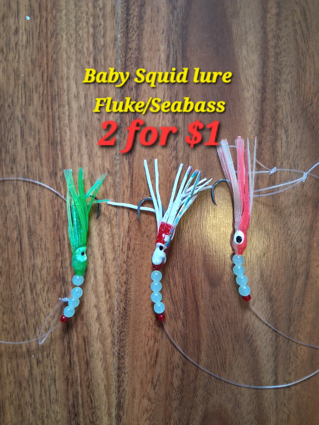 Baby Squid Lures for Fluke/Seabass Fishing - photo 2