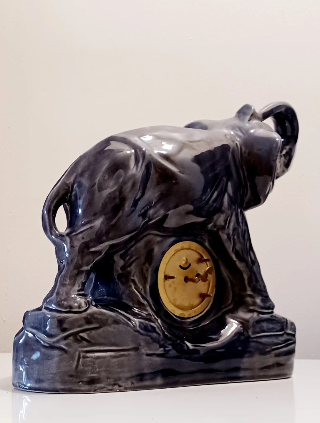 Vintage Ceramic Elephant German Mechanical Clock - photo 3
