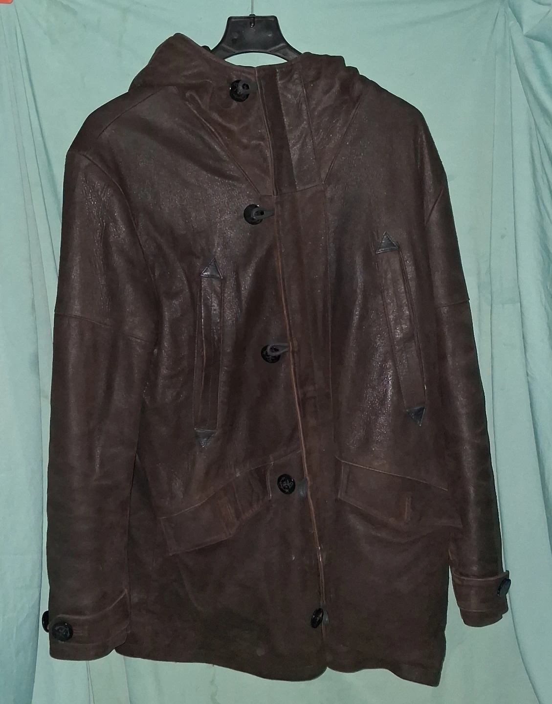 Armani Exchang Leather Bench Warmer Parka w Hoodie  Size XL