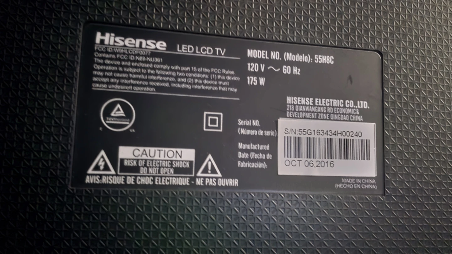 Hisense 55in 4K UHD TV