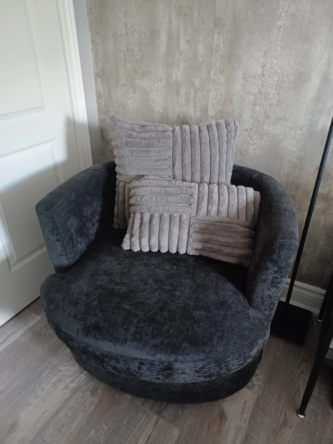 Dark Grey Swivel Barrel Chair - photo 2